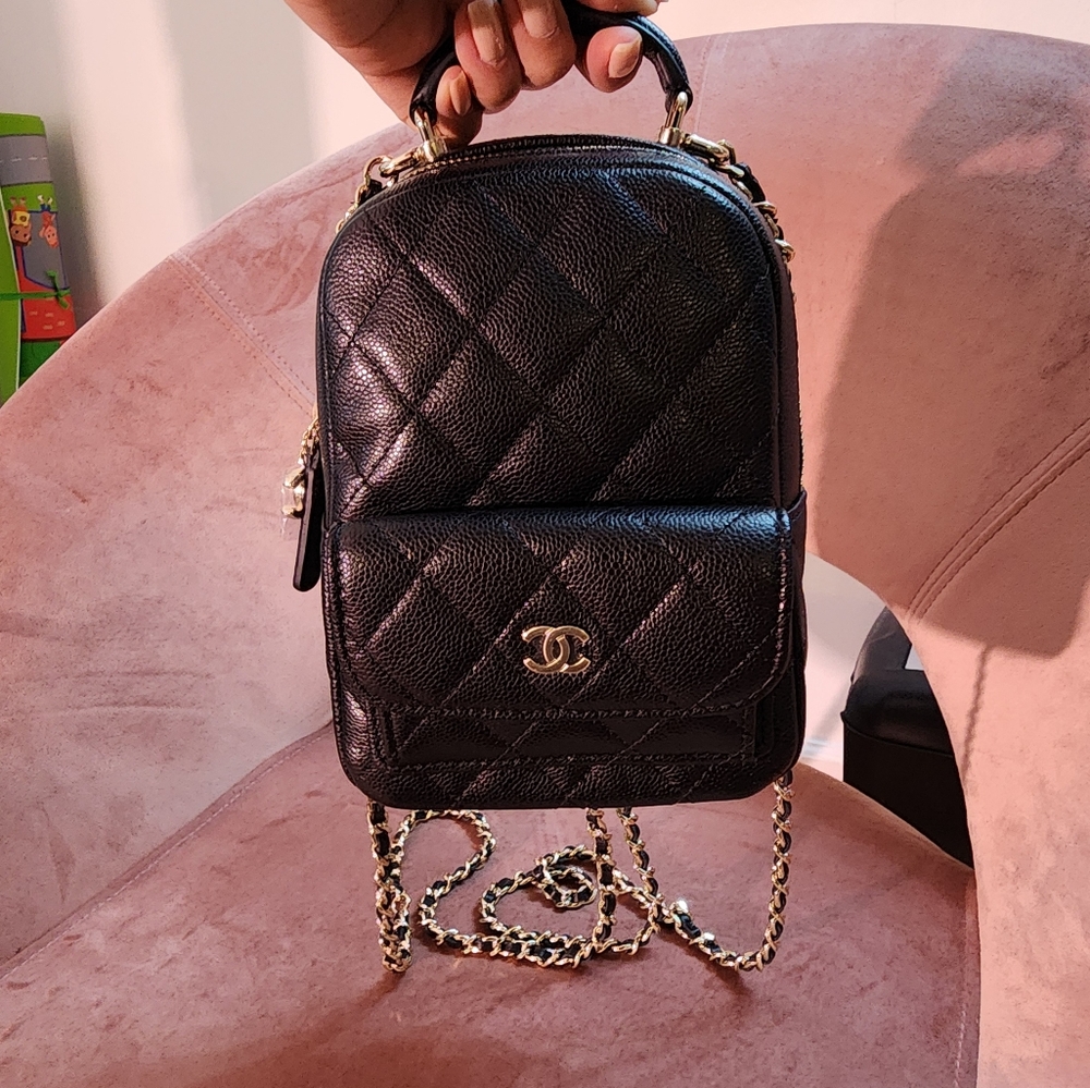 Chanel 24C Mini Backpack in Black Caviar Leather
